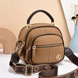 SHEIN High-End Apple-Shaped Women's Shoulder, Crossbody, Handbag With Soft Pu Leather And Multiple Compartments For Large Capacity, Versatile And Fashionabl