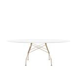 Kartell - Glossy Oval Table 4569 194x120, Gold, White Polyester