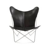 OX DENMARQ - TRIFOLIUM Chair - Lænestol - Black Leather / Stainless Steel - H86 x W78 x D69cm