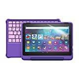 Fire HD 10 Kids Pro-Tablet (graffiti) + kabellose Bluetooth-Tastatur für Kinder (violett) + Displayschutzfolie von NuPro (2er-Pack)