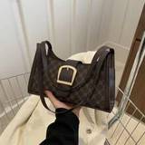 SHEIN A Women's Retro Fashion Color Contrast Shoulder Bag, Elegant Light Luxury Underarm Bag PU, Casual Small Square Bag, Suitable For Women's Daily Use