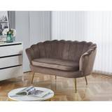 Kingsley 2-personers sofa i fløjl - brun/messing + Møbelplejesæt til tekstiler