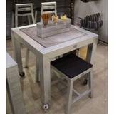 Rock-Solid - spisebord i galvaniseret stål, 76 x 76 x højde 74 cm