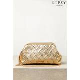 Lipsy Gold Weave Clutch Bag