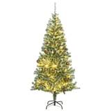 vidaXL kunstigt juletræ med 300 LED'er + sne og kuglesæt 240 cm