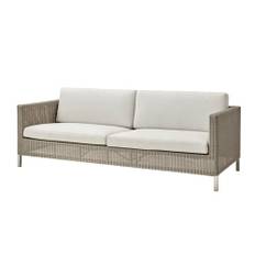 Cane-line Outdoor Connect 3 Pers. Sofa ink. Hynder L: 213 cm - Taupe/Hvid