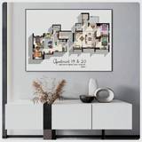 SHEIN 1 Pcs Room Decor Poster Print Gift Friends TV Series Movie Apartment 19 & 20 Chart Painting Wall Art Canvas Picture For Living Room, No Frame