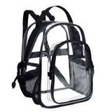 SHEIN Clear Bag Stadium Approved 12x8.5x6, Heavy Duty Mini Clear Backpack PVC Transparent Clear Book Bag With Adjustable Shoulder Straps & Front Pocket For