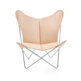 OX DENMARQ - TRIFOLIUM Chair - Lænestol - Natural Leather / Stainless Steel - H86 x W78 x D69cm