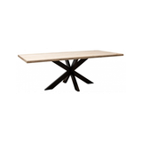 Avalon spisebord i jern og travertin 230 x 100 cm - Sort/Travertin