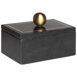Dekorativ æske i sort marmor 10 x 7 x 15 cm Opbevarings-organisator Moderne glam-accent