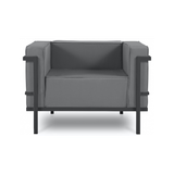Cannes udendørs lounge havestol i stål og polyester B100 x D70 cm - Antracit/Mørkegrå