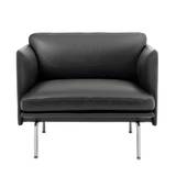 Muuto - Outline Studio Chair / Polished Aluminium Base Refine Leather Black