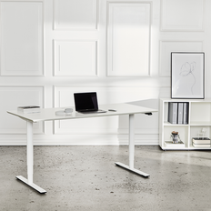 Delta hæve-sænkebord 120 cm - Hvid laminat - 3-leddet kvadratisk, Sort - Dencon