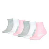 PUMA Quarter Socks 6-Pack Kids, Pink/Grey