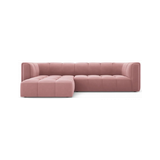 Serena venstrevendt chaiselong sofa i velour B256 x D96 - 160 cm - Pink