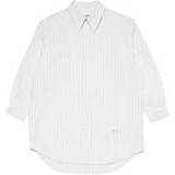 Stribet poplin skjortekjole med lurex indsatser White 164 CM,152 CM,104 CM,116 CM,176 CM,128 CM,140 CM