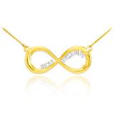 Best Friends Infinity Necklace in 9ct Two-Tone Gold
