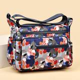 SHEIN Women's Nylon Colorful Flowers Retro Women's Spring And Summer Travel And Vacation Versatile Multi-Pocket Large Capacity Crossbody Bag