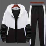Boys Two-piece Zip Up Long Sleeve Hoodie & Sweatpants Seam Side Trendy Casual Kids Clothes