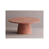 Hemera rundt spisebord i letbeton H75 x Ø180 cm - Rød terrazzo