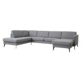 Ask sofa (U-Hjørnesofa venstrevendt L336 x D219/152 cm, Golf Granit stof)