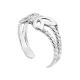 Butterfly Toe Ring in 9ct White Gold