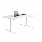 Fast buet skrivebord, Størrelse 200x120 cm, Understel Hvid, Farve Hvid