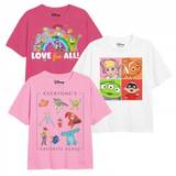 Disney Girls Pixer All Time Favourites T-Shirt (Pack of 3) - 3-4 Years / White-Pink