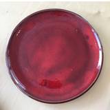 Håndlavet keramik - Rød - keramik Tallerken mellem Ø 20 cm