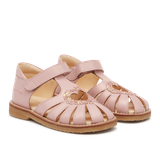 Angulus Hjerte sandal (smal til normal pasform) - Pale Rose/Rose Glitter