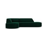 Ruby chaiselong sofa venstrevendt i velour B273 x D180 cm - Flaskegrøn