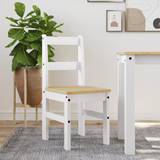 vidaXL spisebordsstole 2 stk. Panama 40x46x90 cm massivt fyrretræ hvid