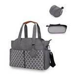 pcs Baby Water Resistant Polyester Diaper Bag  Pacifier Bag  Adjustable Messenger Strap - Grey - one-size