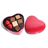 Hjerteæske med fyldt chokolade - Hjerteformet æske med chokolade fra Cocoture (90g)