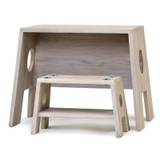 S�t med Stool og Stoolesk Flere varianter Collect Furniture - Hvid olieret / Natur olieret