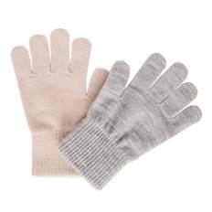 Melton 2-Pack Gloves w.Lurex Silver/Rose - 14Y