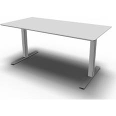 Square Kantinebord, 160x80 cm, Lys grå/Alu