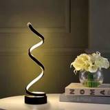 SHEIN Spiral LED Table Lamp, Dimmable Touch Control Desk Lamp Reading Light With USB Charging Ports, 3 Colors Bedside Nightstand Lamp For Bedroom, Living R