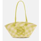 Loewe Anagram Small raffia tote bag - yellow - One size fits all