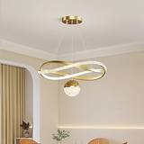 moderne krystal led lysekrone til stue spisestue soveværelse hjem udskiftelig guld cirkel ring hængende pendel Lightinthebox