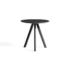 HAY Copenhague Table CPH20, Størrelse Ø70 x H105, Stel Eg, sortbejdset, Bordplade Linoleum, sort