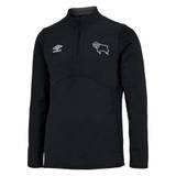 Umbro Childrens/Kids 22/23 Derby County FC Half Zip Fleece Top - 13 Years / Black-Carbon