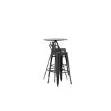 Venture Design Bistro & Tempe barsæt Sort/sort 2 stole og borde 60 cm