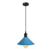 Industriel stil vintage loftslampe, 22 cm, metal, blå