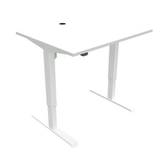 ConSet Hæve-/sænkebord 501-33, 100 x 80 cm, hvid melamin bordplade, hvidt lakeret 4-kant stel