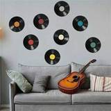 pcs Black Vinyl Records Wall Stickers Wall Collage Kit Aesthetic Picture  Album Cover Posters Bedroom Decor For Teens Boys Girls Rock And Roll Music P - Black - one-size