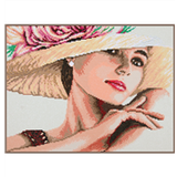 diamond painting - kvinde med hat