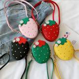 New Hot Fashion Summer Crossbody Bag Cute Strawberry Shape Shoulder Messenger Bag with Light Color Gifts for Little Girls - Red