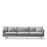 Fredericia Furniture - Calmo 3 Seater 80 Metal Base, Fabric 2 - Sunniva 242, Matt chrome